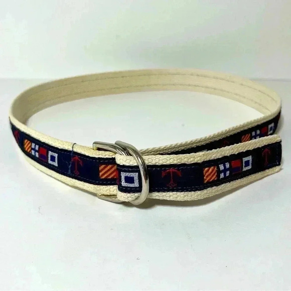 Alynn Neckwear Other - Vintage Alynn Neckwear Men’s Nautical Multicolored Themed Canvas Belt Size L